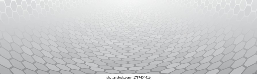 Farbverlauf-Mosaik-Muster. Abstrakte Perspektive mit Hexagonen. Breiter, dreier Hintergrund. 