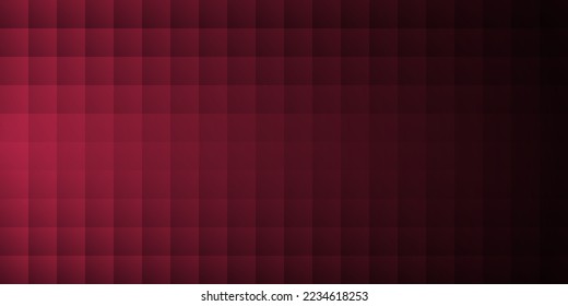 Gradient mosaic square background pattern. Trend color of the year 2023 viva magenta and black. Design texture elements for banners, covers, posters, backdrops, walls. Vector illustration.