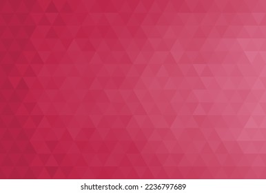 Gradient mosaic triangle background pattern. Trend color of the year 2023 viva magenta. Design texture elements for banners, covers, posters, backdrops, walls. Vector illustration.