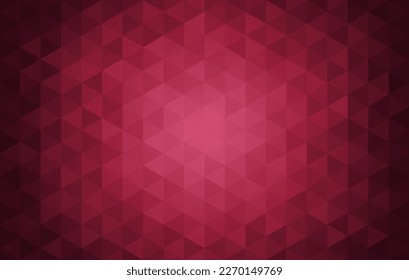 Gradient mosaic triangle background pattern. Trend color of the year 2023 viva magenta and black. Design texture elements for banners, covers, posters, backdrops, walls. Vector illustration.