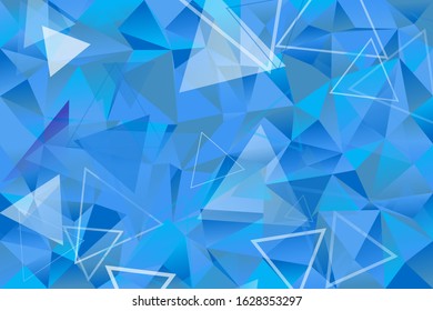 Gradient mosaic triangle landing page background - geometric chaotic vector graphic