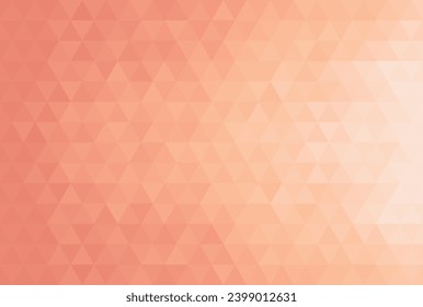 Gradient mosaic triangle shape background pattern. Color trend of 2024 Peach fuzz. Design texture elements for banners, covers, posters, backdrops, walls, wallpaper. Vector illustration.