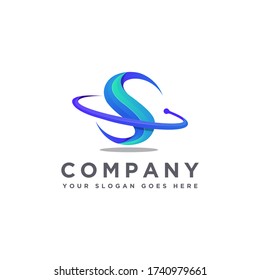 Gradient motion letter S motion logo icon vector template on white background