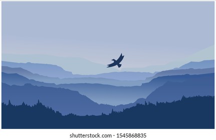 Gradient mountains landscape background Vector design
illustration