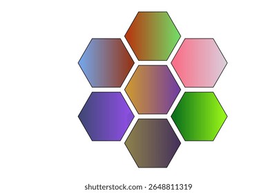 Gradient Multi Color Hexagons Honingraat structuur illustratie voor verschillende projecten 