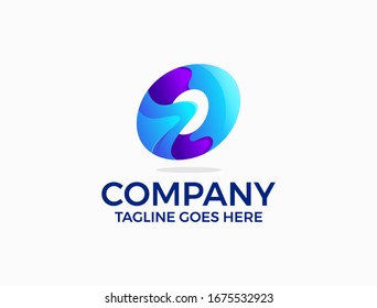 gradient multicolor letter o logo design template