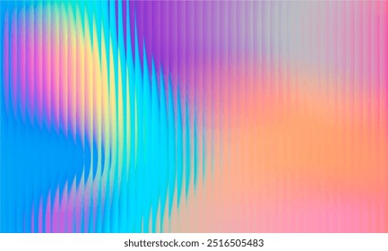 Gradient Multicolored. Vector Glass grainy Blurred neon in pastel colors. For covers, wallpapers, branding and other projects. Multicolored glass texture for banner, wallpaper, template, print.