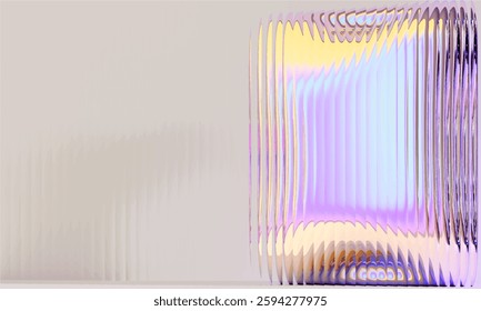 Gradient Multicolored. Vector Glass grainy Blurred neon in pastel colors. For covers, wallpapers, branding and other projects. Multicolored glass texture for banner, wallpaper, template, print.