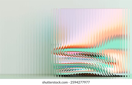 Gradient Multicolored. Vector Glass grainy Blurred neon in pastel colors. For covers, wallpapers, branding and other projects. Multicolored glass texture for banner, wallpaper, template, print.