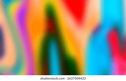 Gradient Multicolored. Vector Glass grainy Blurred neon in pastel colors. For covers, wallpapers, branding and other projects. Multicolored glass texture for banner, wallpaper, template, print.