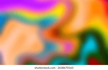 Gradient Multicolored. Vector Glass grainy Blurred neon in pastel colors. For covers, wallpapers, branding and other projects. Multicolored glass texture for banner, wallpaper, template, print.
