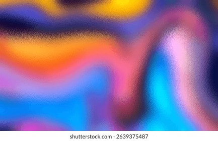 Gradient Multicolored. Vector Glass grainy Blurred neon in pastel colors. For covers, wallpapers, branding and other projects. Multicolored glass texture for banner, wallpaper, template, print.