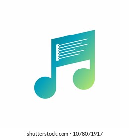 gradient music note guitar logo icon design