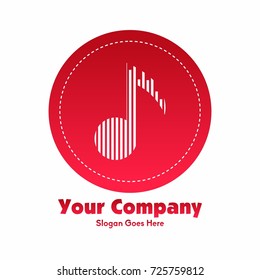 Gradient Music Note Logo Design Concept Vector Illustration For Company, Web Icon, Sign, Identity in Trendy and Modern Style