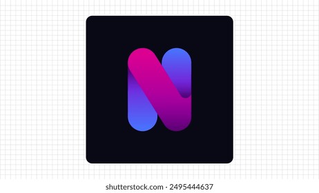 Gradient N Letter Creative Monogram Vector Sign, Stylish and Gradient Logo Sign N Letter, N Character Logo Symbol