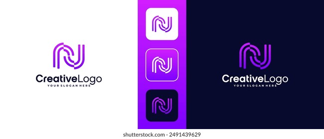 Gradient N logo icon vector modern concept