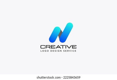 Gradient n logo or letter n logo template