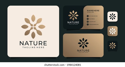 Gradient nature flower logo design. Logo for spa, decoration, brand, yoga, and business company