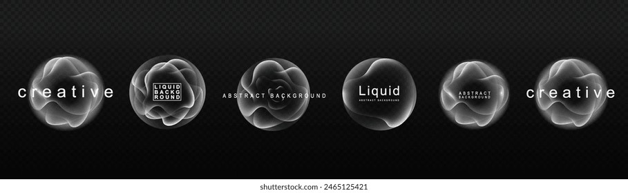 Gradient neon color sphere. Round holographic gradients. Glowing bright liquid gradient shape. Curved line for banner and flyer, social media. Vector twirl.	