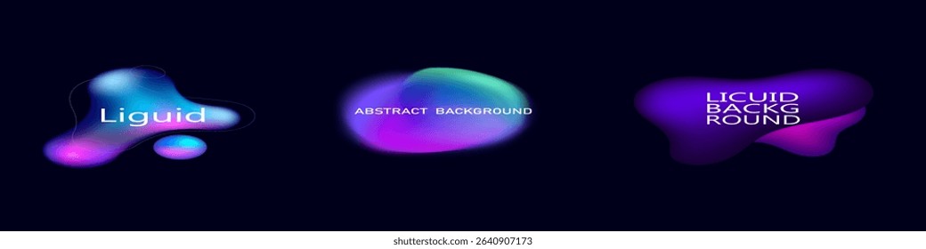 Gradient neon color sphere. Round holographic gradients. Glowing bright liquid gradient shape. Curved line for banner and flyer, social media. Vector twirl.