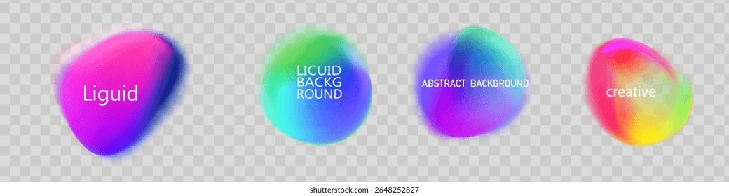 Gradient neon color sphere. Round holographic gradients. Glowing bright liquid gradient shape. Curved line for banner and flyer, social media.