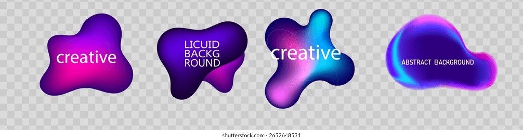 Gradient neon color sphere. Round holographic gradients. Glowing bright liquid gradient shape. Curved line for banner and flyer, social media.