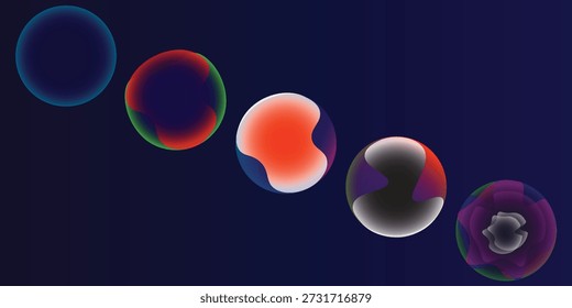Gradient neon color sphere. Round holographic gradients. Glowing bright liquid gradient shape.blue whit design ilustation, social media. Vector,modern,art