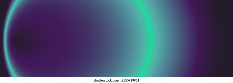 Gradient neon green vector background. Blurred smooth blurry rounded light laser for technology, space and virus banners, posters, web backdrops. Panoramic digital wallpaper futuristic graphic.