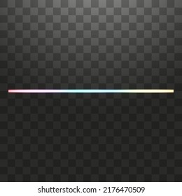 Gradient neon line frame. Glowing borders isolated on a transparent background.
