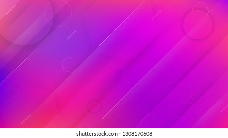 Gradient, neon lines, forms. Vector. Creative wallpaper in a minimalist style. Color geometric gradient, futuristic background.