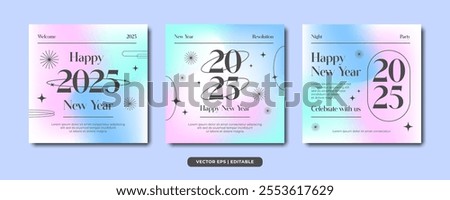 Gradient new year 2025 social media post template