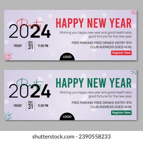  Gradient New Year social media cover template