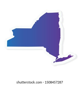 gradient New York state map- vector illustration