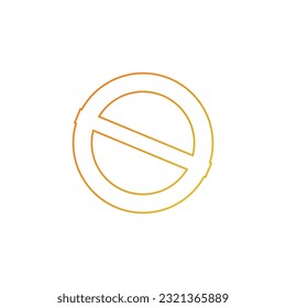 Icono de Sin signo de degradado. Símbolo de prohibición. Estilo de diseño plano