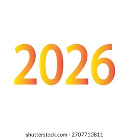 Número de gradiente 2026, design de ano novo sobre fundo branco
