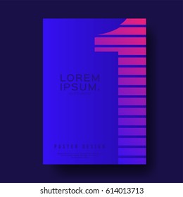 Gradient Number One Cover Design layout for banners, wallpaper, flyers, invitation, posters, brochure, voucher discount - Vector illustration template