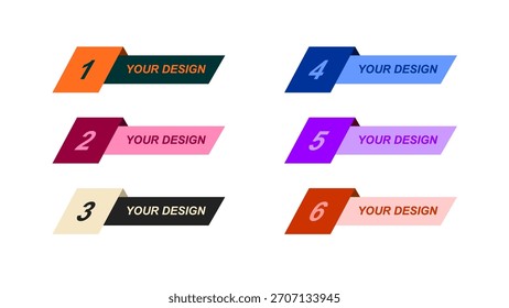 Gradient Numbered Banners for Business Presentation Layouts