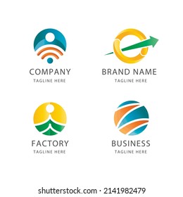 gradient o letter logo template design
