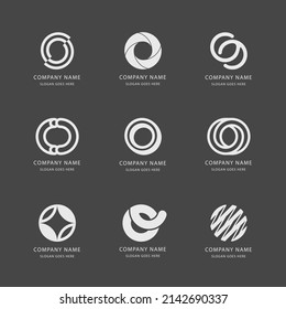 gradient o letter logo template set