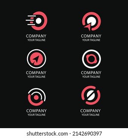 gradient o letter logo template set