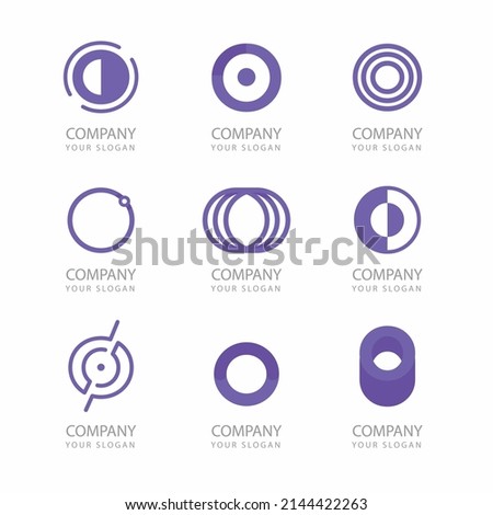 gradient o letter logo template set, abstract business company logo design