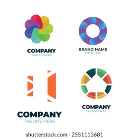 gradient o logo set. logos template collection