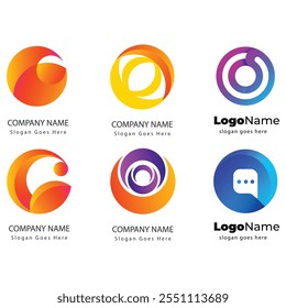 gradient o logo set. logos template collection