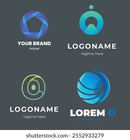 gradient o logo set. logos template collection