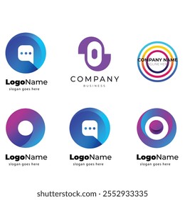 gradient o logo set. logos template collection