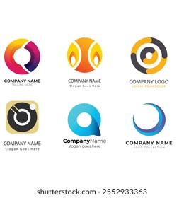 gradient o logo set. logos template collection