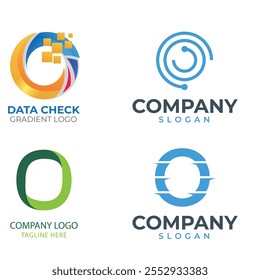 gradient o logo set. logos template collection
