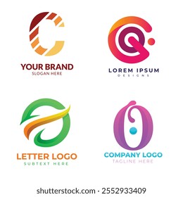 gradiente ou conjunto de logotipos. coleção de modelos de logotipos