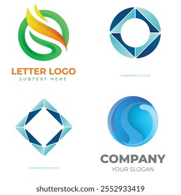 gradient o logo set. logos template collection