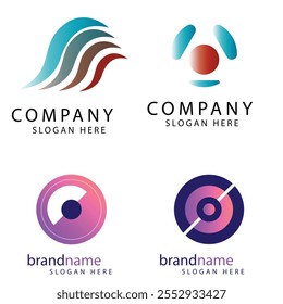 gradient o logo set. logos template collection